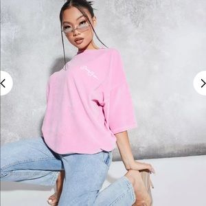 Sean John x missguided velour oversized t shirt